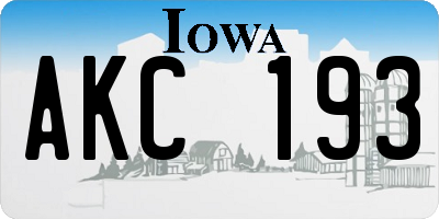 IA license plate AKC193