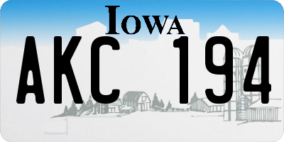 IA license plate AKC194