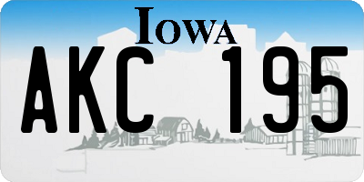 IA license plate AKC195