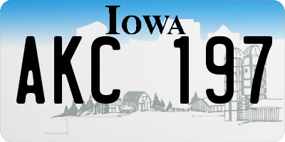 IA license plate AKC197