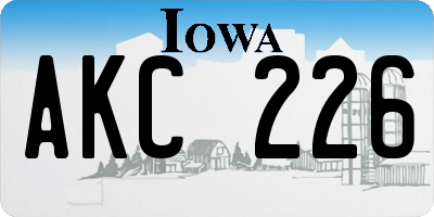 IA license plate AKC226