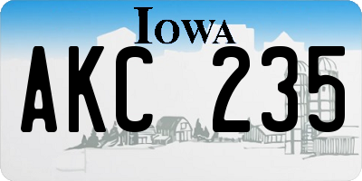IA license plate AKC235