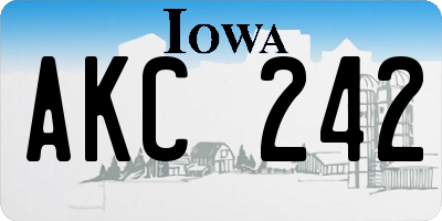 IA license plate AKC242