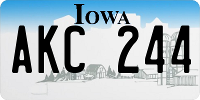 IA license plate AKC244