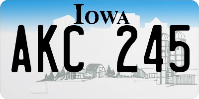 IA license plate AKC245