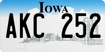 IA license plate AKC252