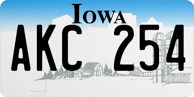 IA license plate AKC254