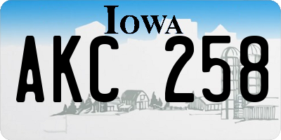 IA license plate AKC258