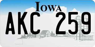 IA license plate AKC259