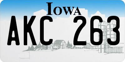 IA license plate AKC263