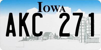 IA license plate AKC271