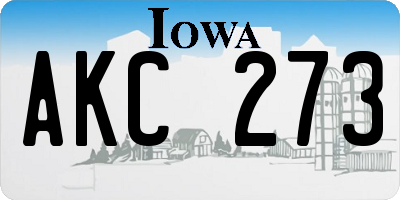 IA license plate AKC273