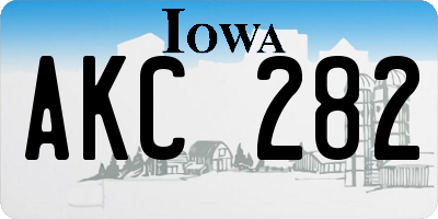 IA license plate AKC282