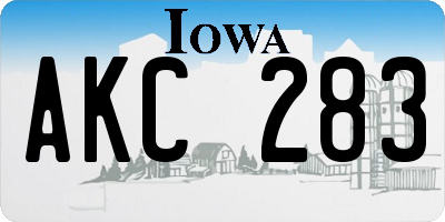 IA license plate AKC283