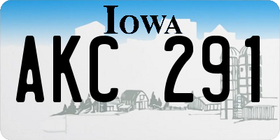 IA license plate AKC291