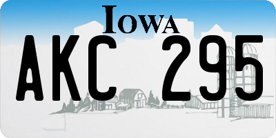 IA license plate AKC295