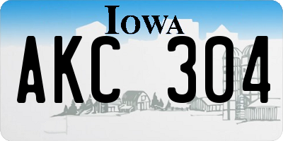 IA license plate AKC304
