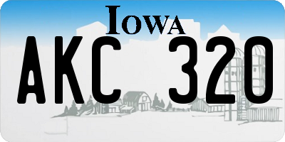 IA license plate AKC320