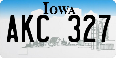 IA license plate AKC327