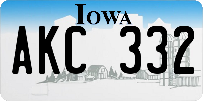IA license plate AKC332