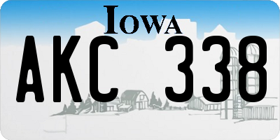 IA license plate AKC338