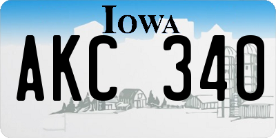IA license plate AKC340