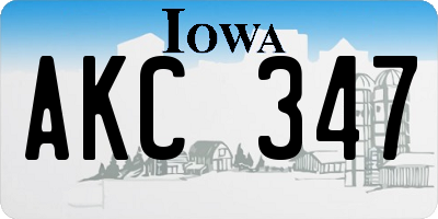 IA license plate AKC347