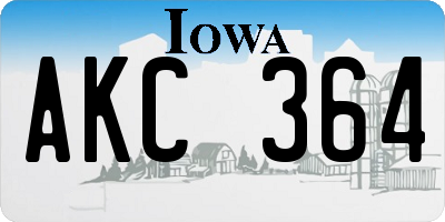 IA license plate AKC364