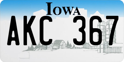 IA license plate AKC367