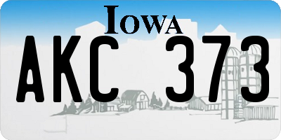 IA license plate AKC373