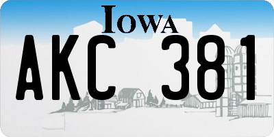 IA license plate AKC381