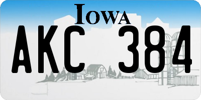 IA license plate AKC384