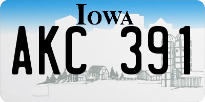 IA license plate AKC391