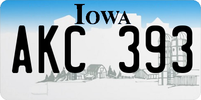 IA license plate AKC393