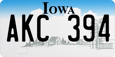 IA license plate AKC394