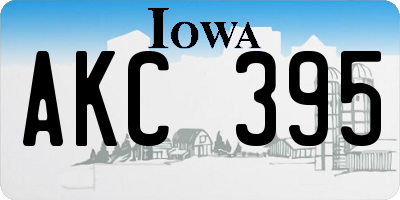 IA license plate AKC395