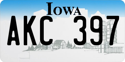 IA license plate AKC397