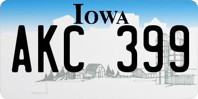 IA license plate AKC399