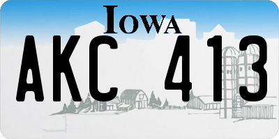 IA license plate AKC413