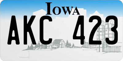 IA license plate AKC423