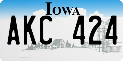 IA license plate AKC424
