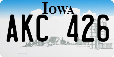 IA license plate AKC426