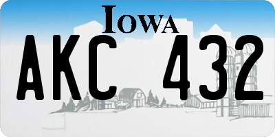 IA license plate AKC432