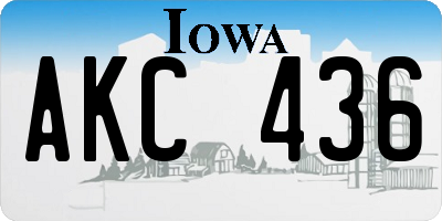 IA license plate AKC436