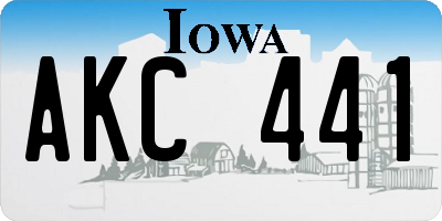 IA license plate AKC441
