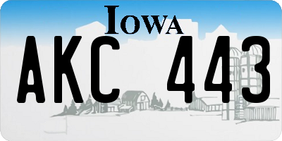 IA license plate AKC443