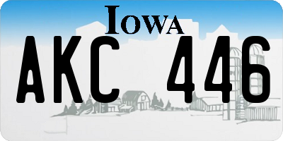 IA license plate AKC446