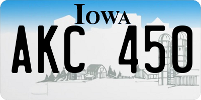 IA license plate AKC450
