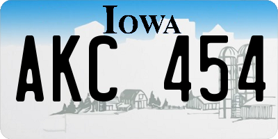 IA license plate AKC454