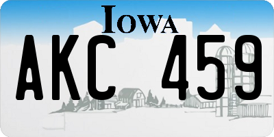 IA license plate AKC459